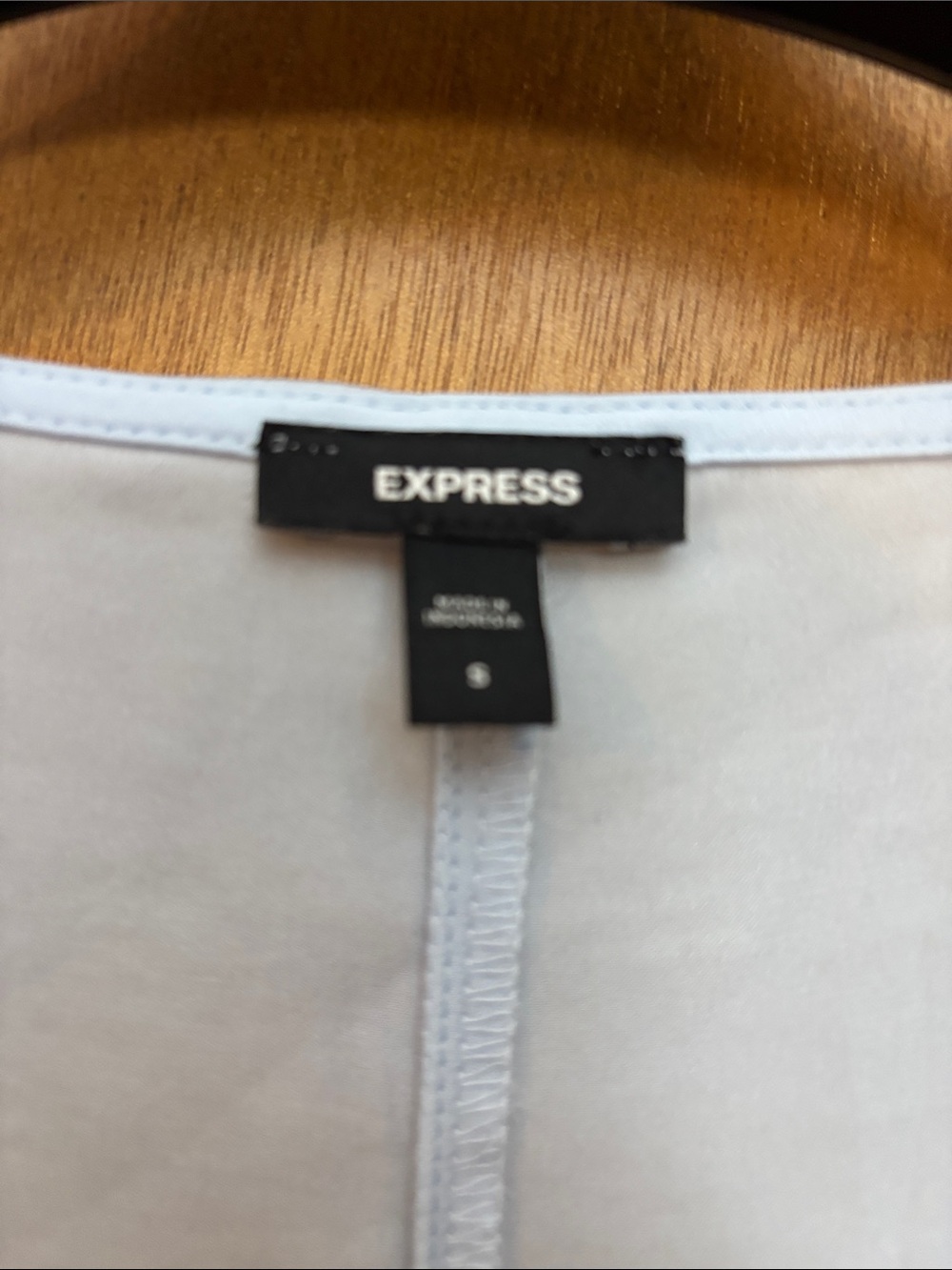 Express Pale Blue Ruffle Wrap Dress - Picture 2 of 7